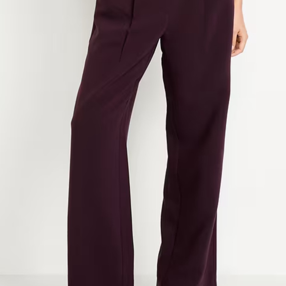 Old Navy Women's Wide Leg Pants - Deep Burgundy